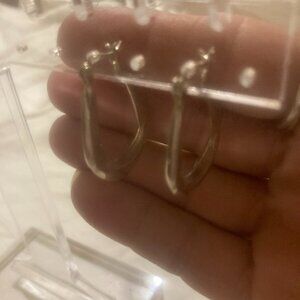 vintage sterling silver shaped hoops